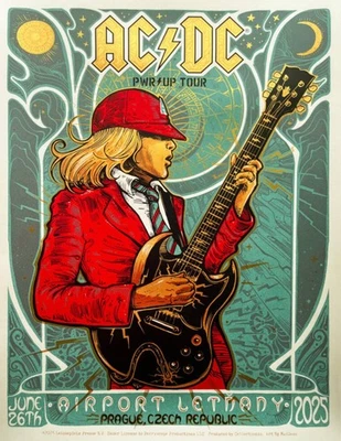 AC/DC RARE Sold Out ORIGINAL Prague 2025 Gig Poster By Malleus Art Print 8/50 - Imagen 1 de 4