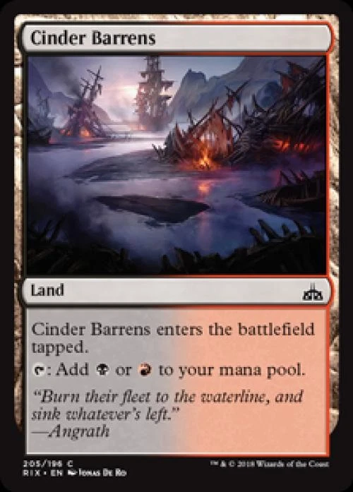 Cinder Barrens - Light Play MTG Rivals of Ixalan - Image 1 of 1