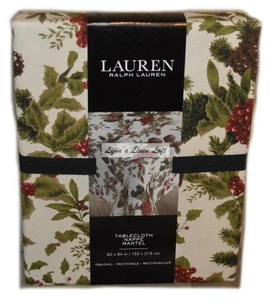 RALPH LAUREN Pine Cones and Berries TABLECLOTH 60" X 84" NEW Oblong - Picture 1 of 4