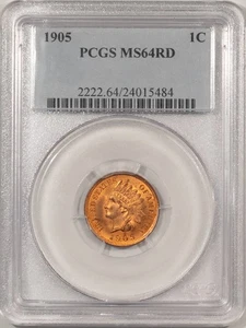 1905 INDIAN CENT - PCGS MS-64 RD, FIERY RED, PREMIUM QUALITY! - Picture 1 of 3