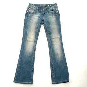 Stivali Miss Me Jeans donna taglia 27 firmati Rise denim blu patta posteriore invecchiati - Foto 1 di 10