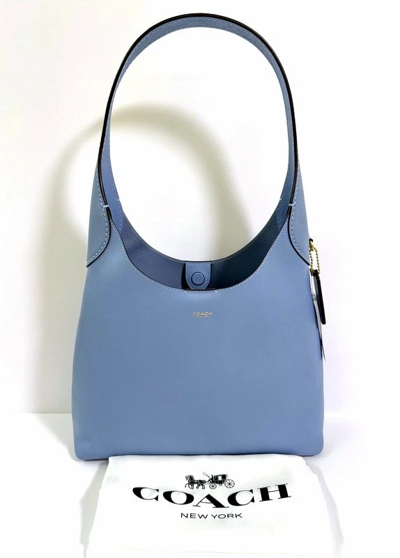 COACH CU068 Brooklyn Shoulder Bag 28 Natural Grain Leather Green Outlet