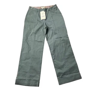 J. Jill Neu mit Etikett Damen Hose Gr. 2 grün weites Bein Baumwollhose Bündchen Freizeit - Bild 1 von 6