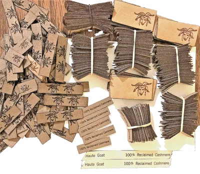 Labels tags 100% reclaimed Cashmere left over from our Hobby - Image 1 of 4