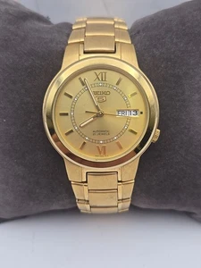 Seiko 5 Automatic 7S26-02N0 goldfarben 36mm Day Date Dial Herren Armbanduhr - Bild 1 von 8
