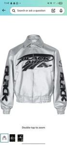 Leather Biker Racing Faux Motorcycle Moto Varsity Streetwear Bomber Jacket - Picture 1 of 3