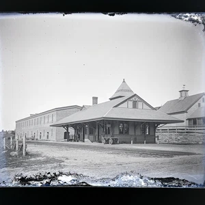 Greenville NH Rairoad Station Antique Glass Plate Negative Circa About 1900 - Picture 1 of 14