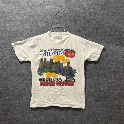 Camiseta blanca vintage de los 90’s Things Are Happnin’ In Atlanta Georgia Underground  Foto 1 de 4