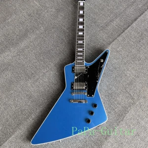 Guitarra Eléctrica Explorer Azul Plata Cuerpo Sólido Caoba Cuerpo y Cuello Pastillas H-H - Imagen 1 de 9