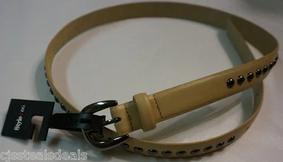 Cinto Style & Co feminino tamanho pequeno S couro sintético cravejado bronzeado  - Imagem 1 de 4