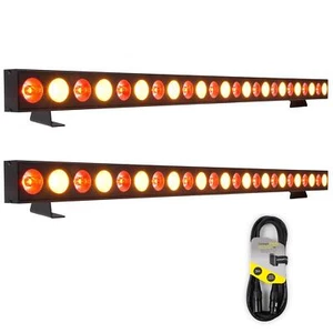 2 x QTX Wash & Beam 24 x 3w LED Batten Wash Bar with DMX Cable RGB DJ Disco - Picture 1 of 6