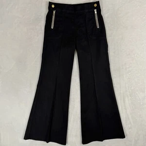 Jeans Y2K 7 For All Mankind Sailor gamba larga taglia 25 nero fondo a campana pantaloni svasati - Foto 1 di 13