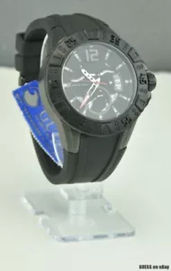 Guess Men Warranty NWT Watch Black Rubber Unisex FAST SHIPPING! - Picture 1 of 6