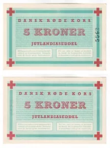 Dänemark 5 Kronen Banknote vom dänischen Krankenhausschiff "Jütlandia" (1950er Jahre) UNC - Bild 1 von 3