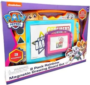 Paw Patrol Rainbow Magnetic Drawing Board Stampers Stylus Children Kids 2-Pack - Picture 1 of 5
