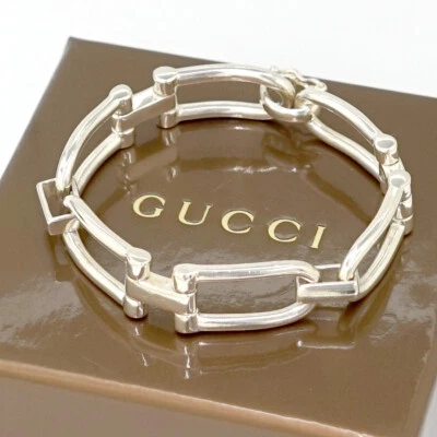 GUCCI Horsebit Chain Bracelet 7" Silver 925 Auth w/Box k11014 - Image 1 of 4