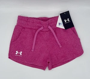 Under Armour Girl's Size Small/8 UA Rival Fleece Printed Shorts Pink Print Cozy! - Picture 1 of 13