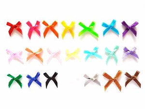 100 pcs Mix assorted colors tiny mini ready made Satin BOW Ribbons Decoration  - Picture 1 of 5