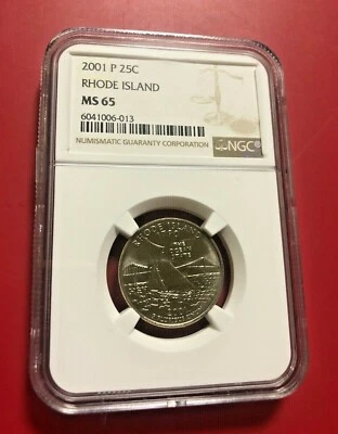 2001 P 25 CENTS RHODE ISLAND NGC MS 65 - Image 1 of 2