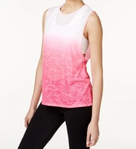 Ideology New Women's Dip-Dyed Burnout Tank Top, in Coral/Pink - Picture 1 of 4