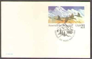 US. UX131. 21c. Kanadagänse & Berge. FDC. postfrisch. 1989 - Bild 1 von 1