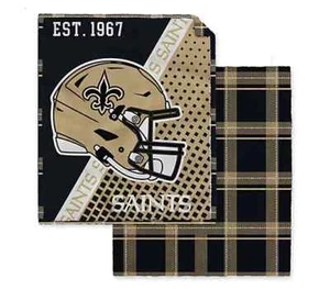 NEW ORLEANS SAINTS NFL 60X80 Double Sided Fleece Front & Sherpa Back Throw - Picture 1 of 1