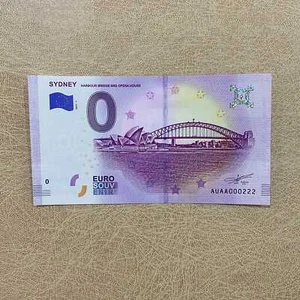Euro Souvenir Banknote Sydney Harbour Bridge Australien Seriennr. AUAA 000222 - Bild 1 von 2