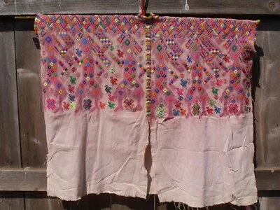 Hand Woven Guatemalan Mayan Huipil Ethnic Folk Art Nebaj Tunic Blouse Textile E - Photo 1/4