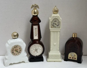 4 Vintage Avon Standuhr, Thermometer, Radio leere Dekanter Flaschen - Bild 1 von 6