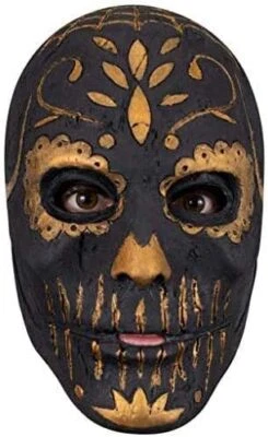 Golden Carving Catrina Mask Skull Dead Fancy Dress Halloween Costume Accessory - Image 1 of 2