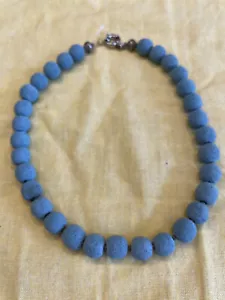 Gay Harrison Vtg COUTURE Beaded Necklace Blue Faux Sponge Coral 20” $395 - Picture 1 of 7