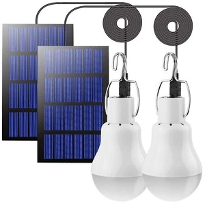 2 Pack Solar Light Bulbs Outdoor Camping Lamps for Tent Home Chicken Coop Shed - Picture 1 of 6