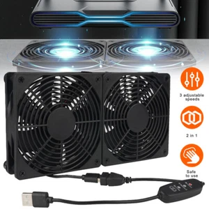 USB PC Lüfter Doppelt USB Ventilator 120mm USB Laptop Computer Router Ventilator - Afbeelding 1 van 12