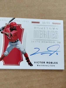 National Treasures Hometown Heroes 2018 autógrafo automático Victor Robles/99 novato - Imagen 1 de 2