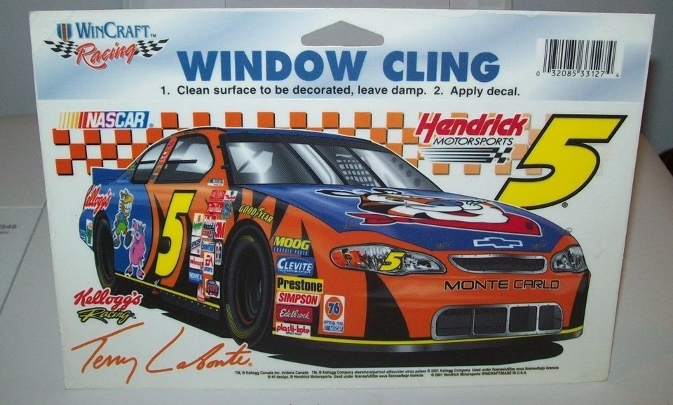 TERRY LABONTE #5 KELLOGG'S WINCRAFT CARRERAS VENTANA ADHESIVA  Foto 1 de 1