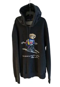 Polo Ralph Lauren Men's Avery Grey Polo Ski Bear Pullover Hoodie Small  - Picture 1 of 8