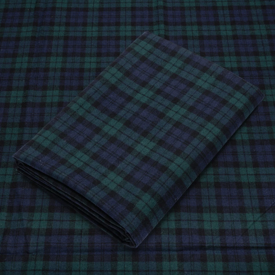 Blue and Green Blackwatch Cotton Flannel Fabric - 60" Wide - Sold by the Yard - Image 1 of 4