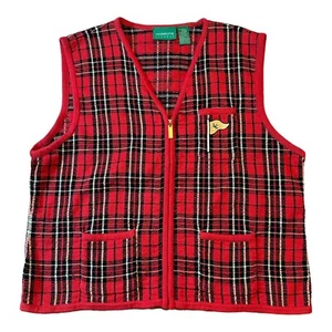 Chaleco vintage Liz Golf Liz Claiborne XL forrado con botones años 90 para mujer WT52 - Imagen 1 de 5