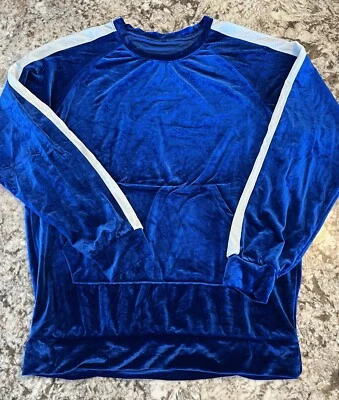 XXL NUEVO Sudadera Azul Real Bolsillo Terciopelo Talla Grande Mujer Otoño Invierno Larga Sl Foto 1 de 4