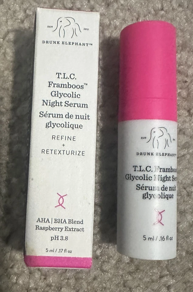 Drunk Elephant: TLC Framboos гликолевая ночная сыворотка для путешествий - 5 мл / 0,17 жидк. Oz. - Изображение 1 из 1