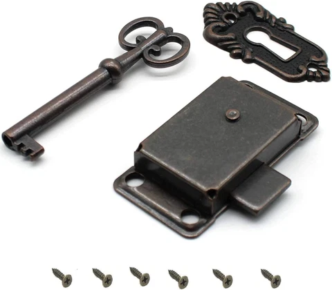 Kerixi Vintage Cabinet Cupboard Furniture Decorative Lock Case Box Lock with Key Cover