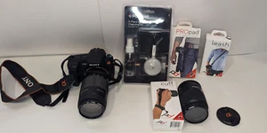Sony Alpha DSLR-A200 10.2MP Digital SLR Camera with 18-70mm and 75-300mm lenses - Picture 1 of 18