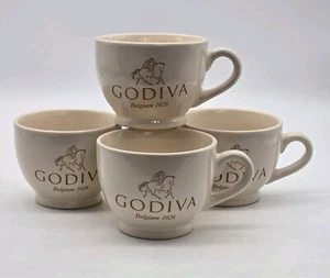 Godiva Belgium 1926 Coffee Tea Espresso Cup Mugs Coastal Cocktails Beige Lot 4 - Picture 1 of 15