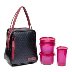 Tupperware Elegante Set Pranzo con Borsa Donna, 4 Pezzi, Rosa (Plastica) - Foto 1 di 5