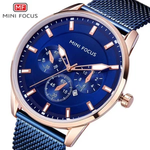 MINI FOCUS Men Watch Luminous Hands Meshband Wristwatch Male Multifunction Watch - Picture 1 of 28