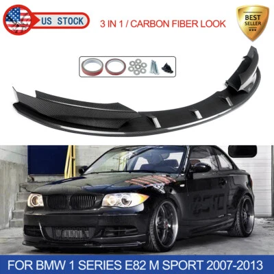 For BMW E82 128i 135i M Sport 2007-2013 Front Spoiler Splitter Lip Carbon Fiber Foto 1 de 4