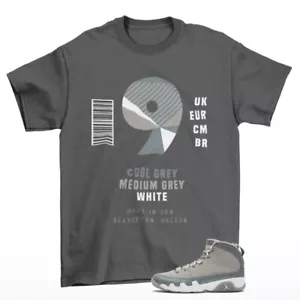 Sneaker Label Shirt Grey to Match Jordan 9 Retro Cool Grey HV4794-011 - Picture 1 of 2