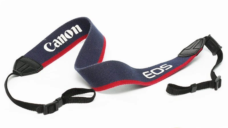 Pulseira de câmera Canon EOS estilo clássico anos 90 vermelha branca e azul - Imagem 1 de 1