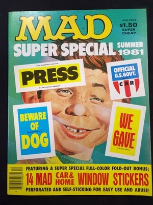 MAD MAGAZINE SUPER SPECIAL SUMMER 1981 WITH INSERTS E.C. PUBLICATIONS - Image 1 of 3