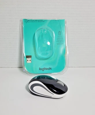 Logitech Wireless Mini Mouse M187 Ultra Portable, Windows and Mac - Black/White - Image 1 of 4